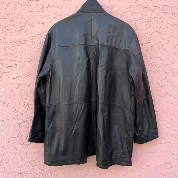Vintage Bugatti Nappa Leather Jacket Coat Black 90s Mens Size 52